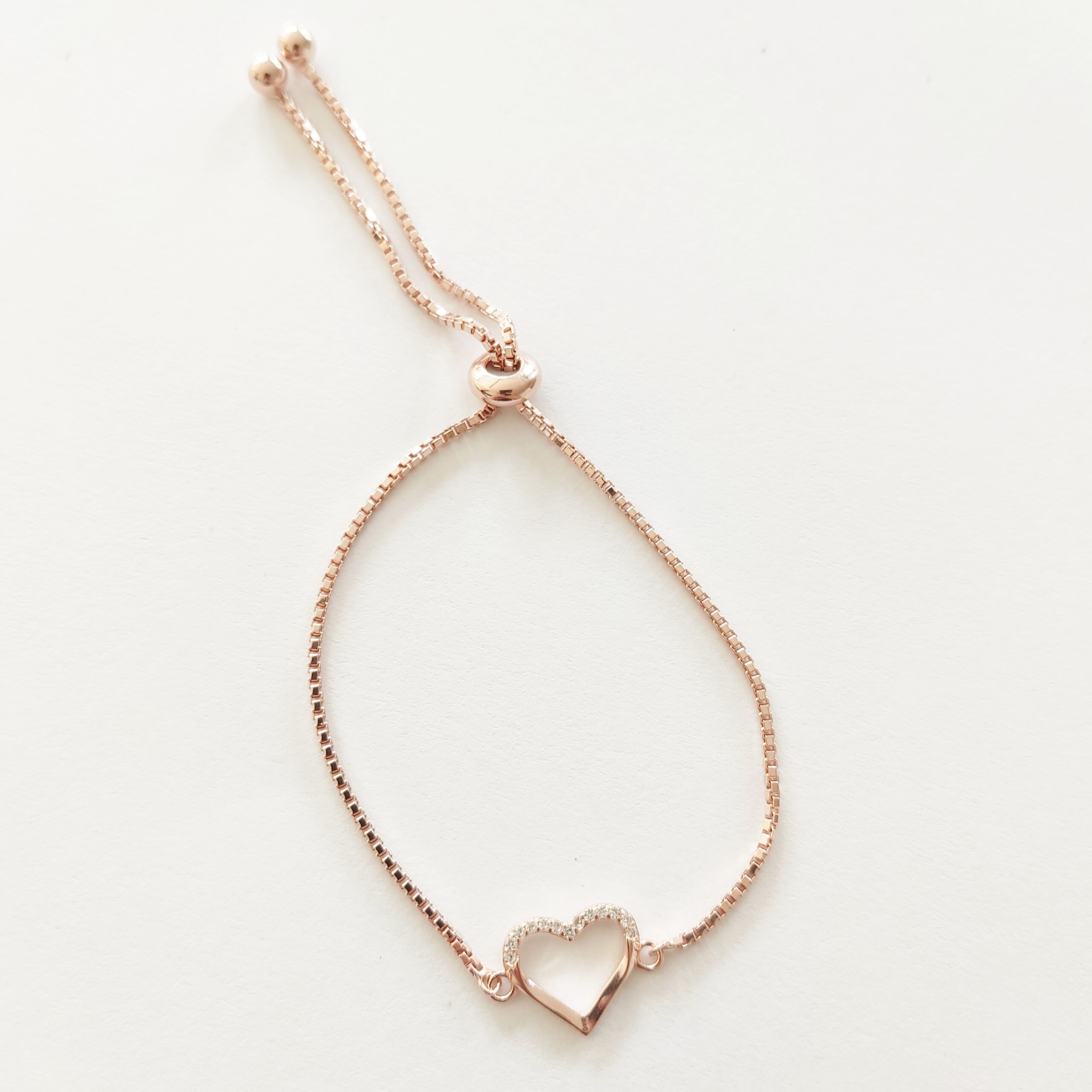 Pulsera Ajustable Plata 925 Bañado en Oro Rosé