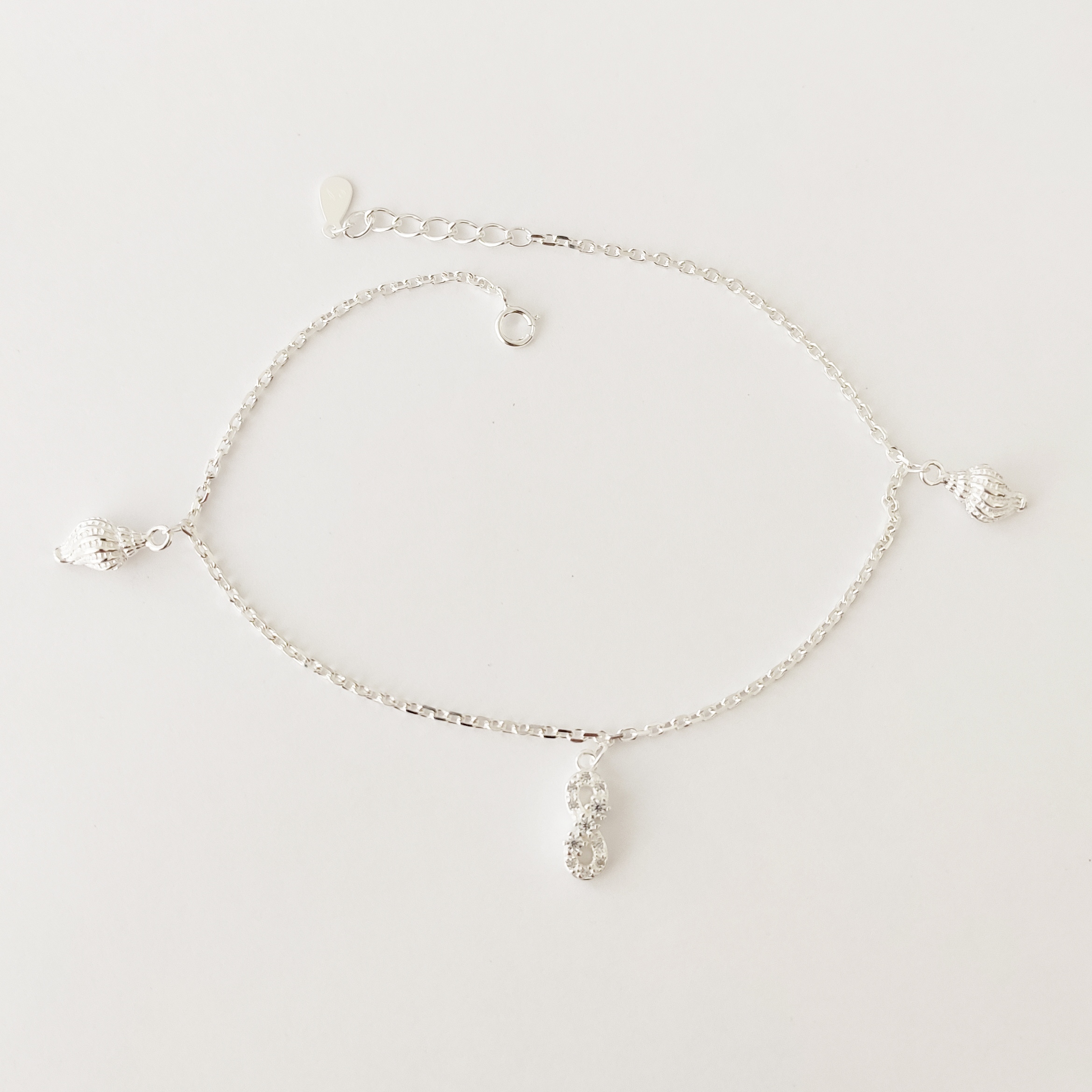Tobillera con Cristal de Plata 925