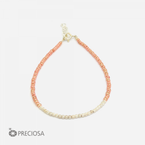 PULSERA CON CRISTALES DE PLATA 925 - Salmon Metalizada