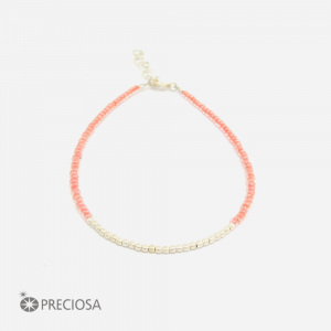 PULSERA CON CRISTALES DE PLATA 925 - Rosado Peach