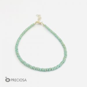 PULSERA CON CRISTALES DE PLATA 925 - Verde Metalizado