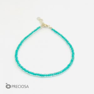 PULSERA CON CRISTALES DE PLATA 925 - Verde Agua