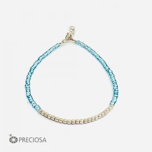 PULSERA CON CRISTALES DE PLATA 925 - Celeste