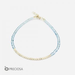 PULSERA CON CRISTALES DE PLATA 925 - Celeste Viejo