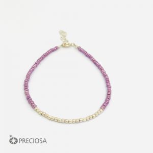PULSERA CON CRISTALES DE PLATA 925 - Violeta Metalizado