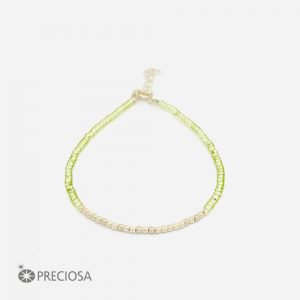 PULSERA CON CRISTALES DE PLATA 925 - Verde Viejo