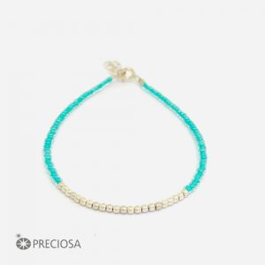 PULSERA CON CRISTALES DE PLATA 925 - Verde Agua