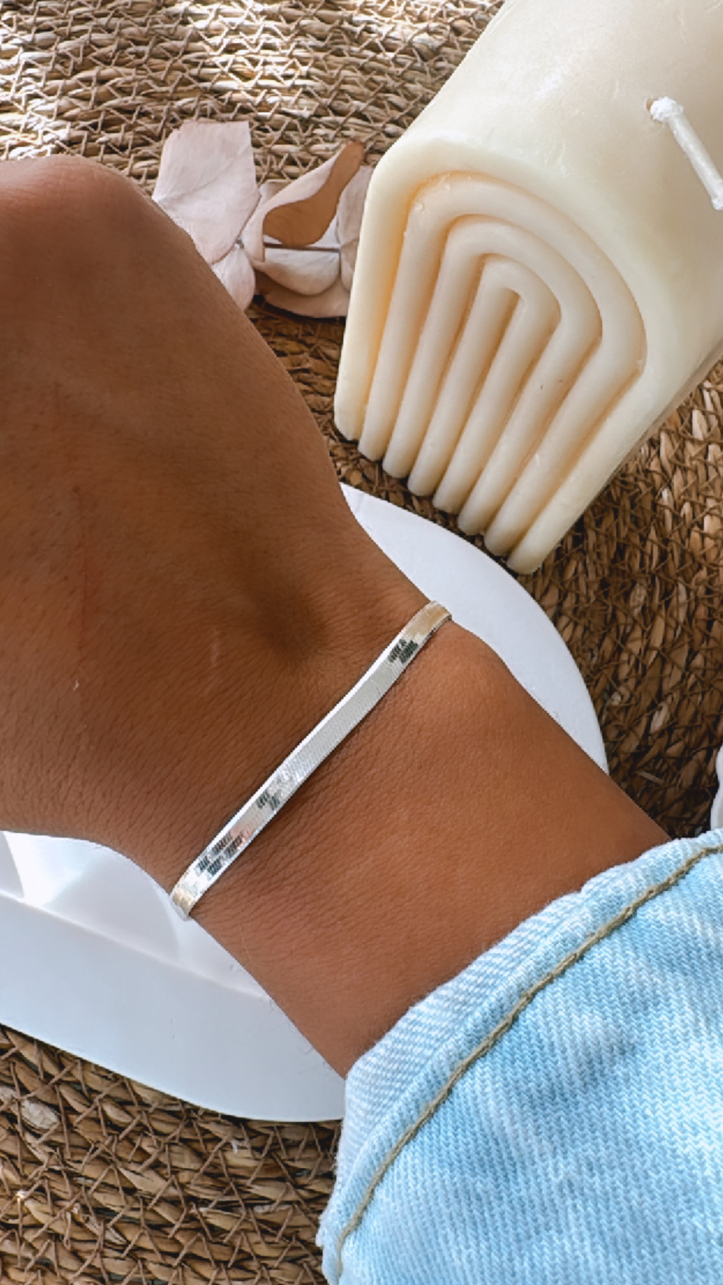 Pulsera Lisa de Plata 925– Omega Plana 3,51mm – 17cm