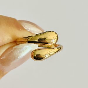 ANILLO DE ACERO DORADO AJUSTABLE