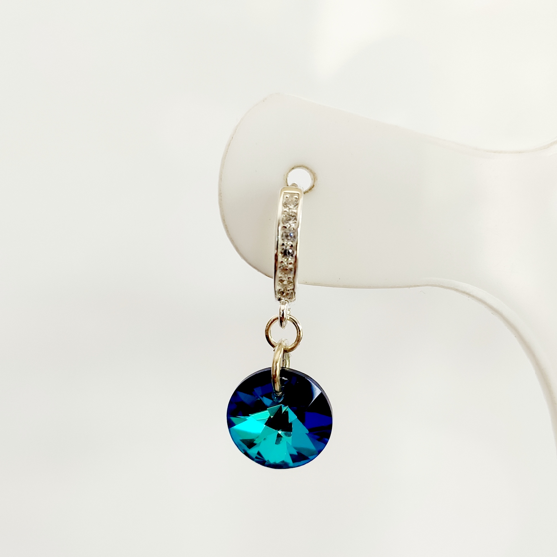 HUGGIES 12MM C/ CRISTALES SWA DE PLATA 925 - Imagen 2