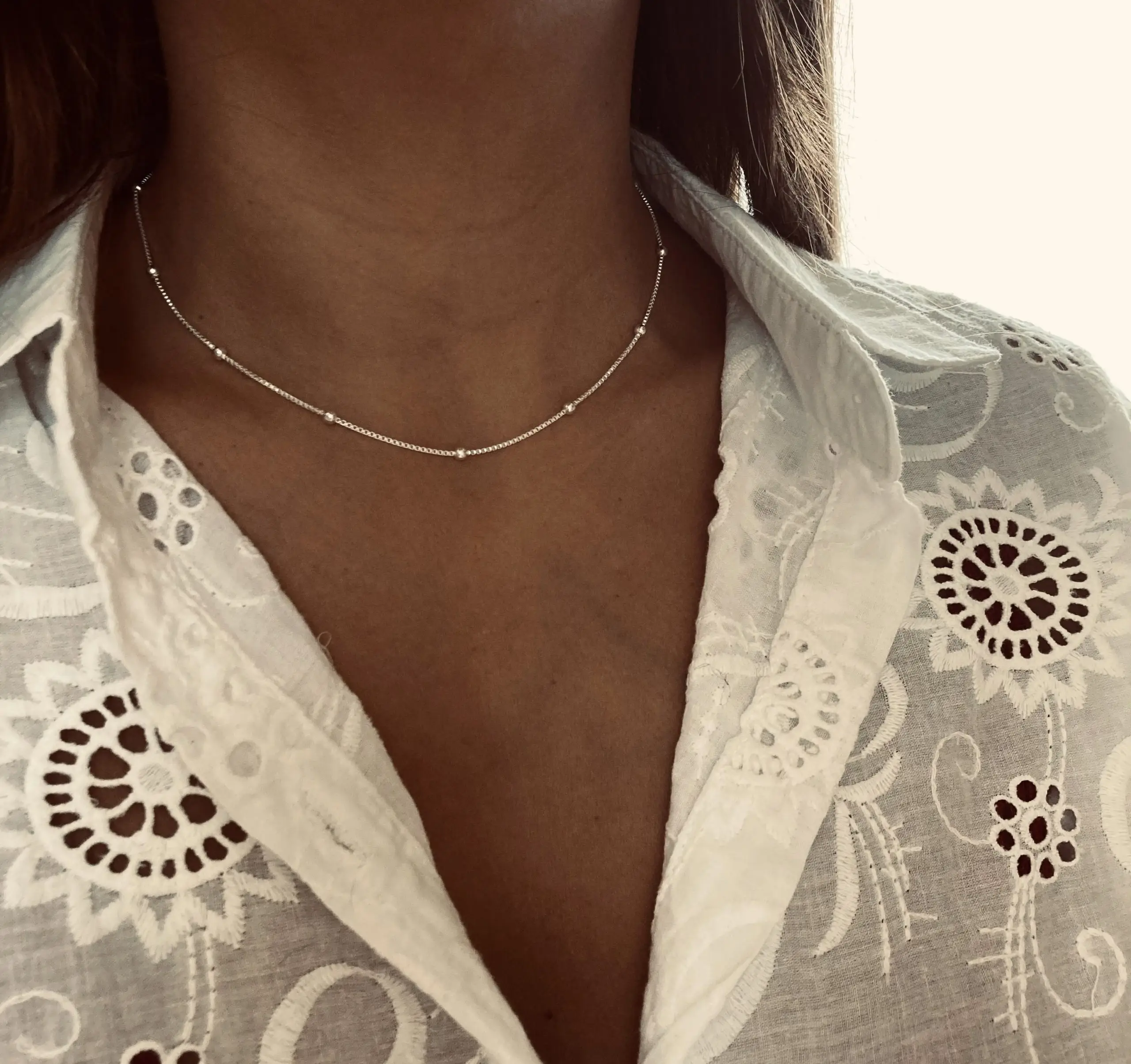 Cadena de Plata 925- Veneciana con Bolita 3MM - 45cm