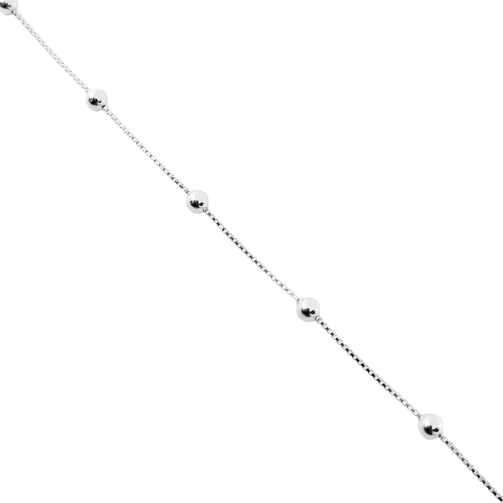 Cadena de Plata 925- Veneciana con Bolita 3MM - 45cm - Imagen 2