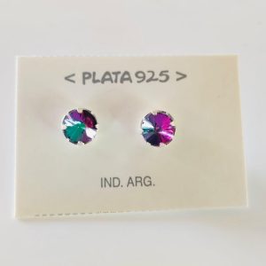 Aros con Cristal de Plata 925 - Vitrail Violet