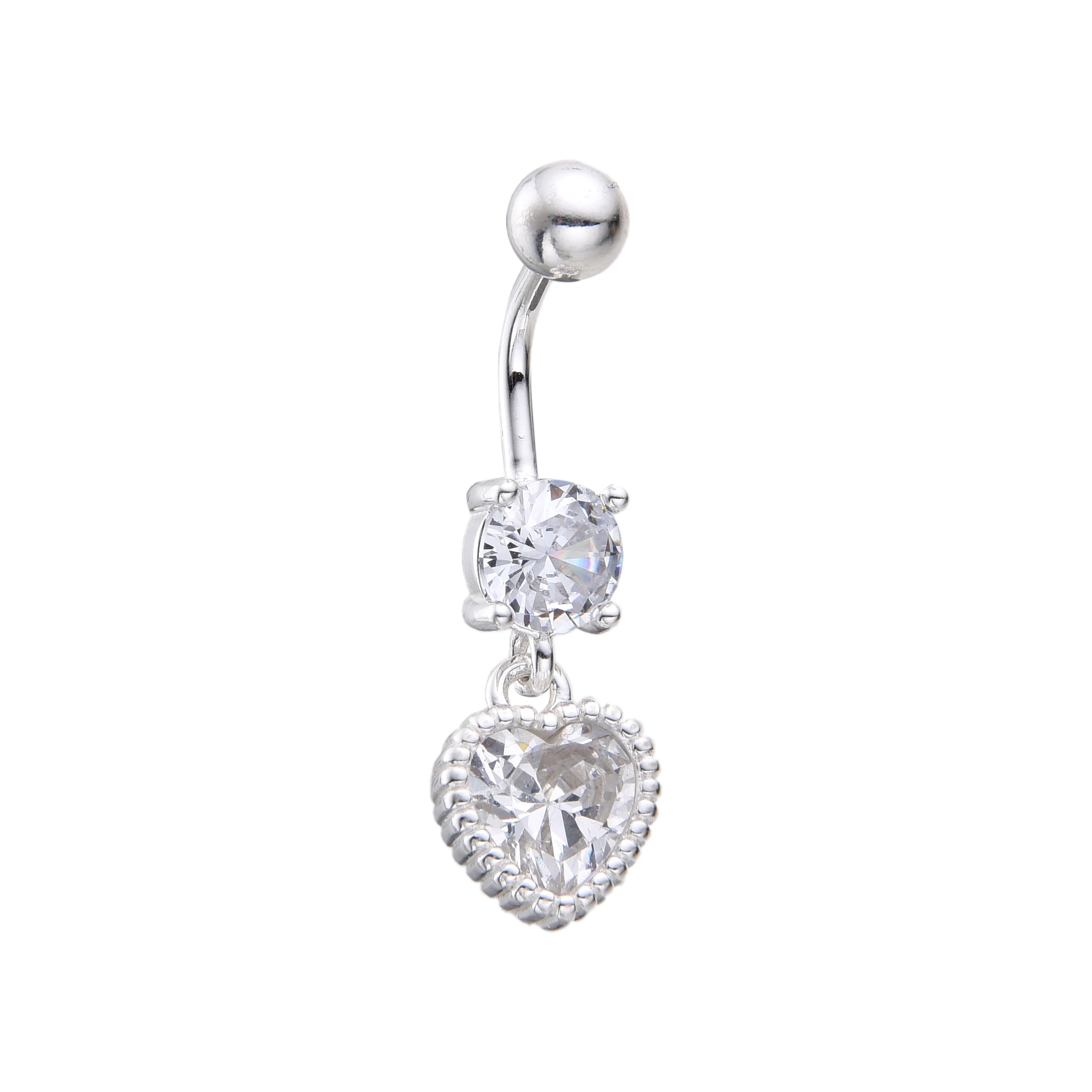 Piercing con Cristal Plata 925