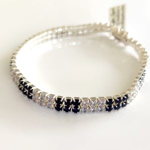 Pulsera Con Cristal Plata 925 - Azul y Zircón