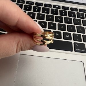 ANILLO ACERO DORADO AJUSTABLE