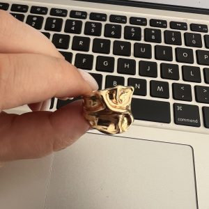 ANILLO ACERO DORADO AJUSTABLE