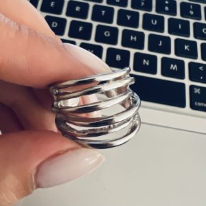 ANILLO ACERO PLATEADO AJUSTABLE