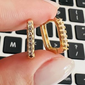 HUGGIES 13x11MM DORADO C/ DET ZIRCON