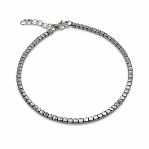 PULSERA PIEDRA NATURAL PLATA 925 - Gris Claro