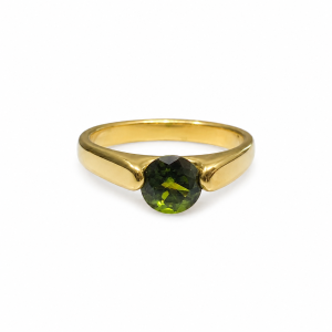 ANILLO ACERO DORADO CRISTAL