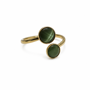 ANILLO ACERO DORADO AJUSTABLE SIMIL NACAR