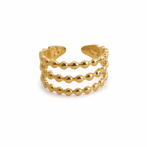 ANILLO ACERO DORADO AJUSTABLE