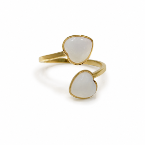 ANILLO ACERO DORADO AJUSTABLE SIMIL NACAR