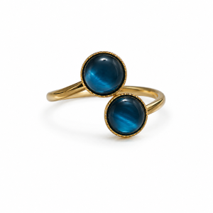 ANILLO ACERO DORADO AJUSTABLE SIMIL NACAR