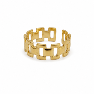 ANILLO ACERO DORADO AJUSTABLE