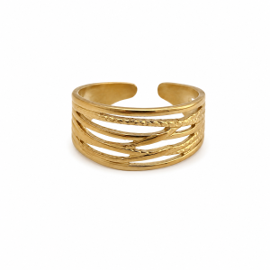 ANILLO ACERO DORADO AJUSTABLE