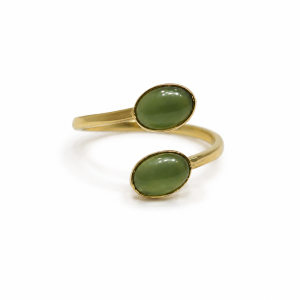 ANILLO ACERO DORADO AJUSTABLE SIMIL NACAR