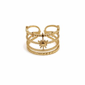 ANILLO ACERO DORADO AJUSTABLE
