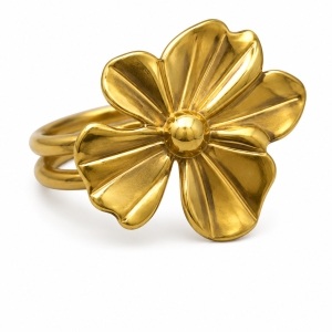 ANILLO AJUSTABLE ACERO DORADO