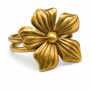 ANILLO AJUSTABLE ACERO DORADO