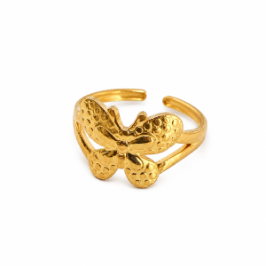 ANILLO ACERO DORADO AJUSTABLE