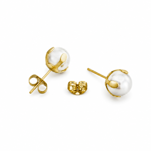 AROS PERLA 6MM ACERO DORADO