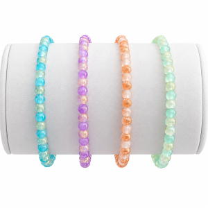 PULSERA ELASTIZADA CRISTAL DE PLATA 925 - Violeta
