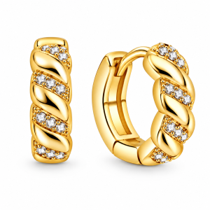 HUGGIES 14MM ACERO DORADO