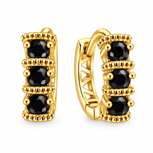 HUGGIES 14MM ACERO DORADO - Negro