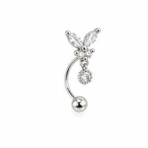 PIERCING CON CRISTAL PLATA 925