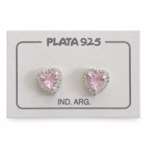 Aros con Cristal de Plata 925 - Rosado