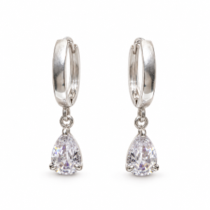 HUGGIES 10MM CRISTAL PLATA 925 - Zircón